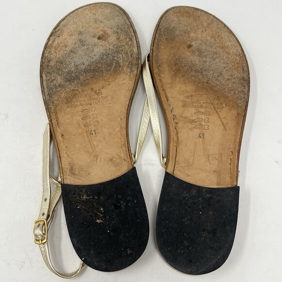 Cuccurullo Moda Capri Leather Strappy Sandals Gold Women’s EU 41 US 10 - Picture 7 of 7